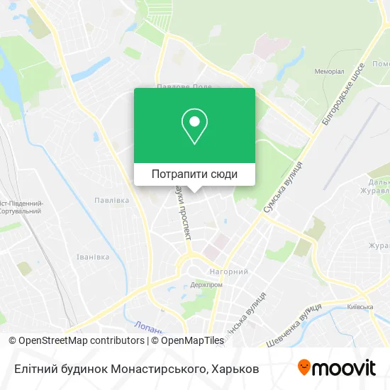 Карта Елітний будинок Монастирського