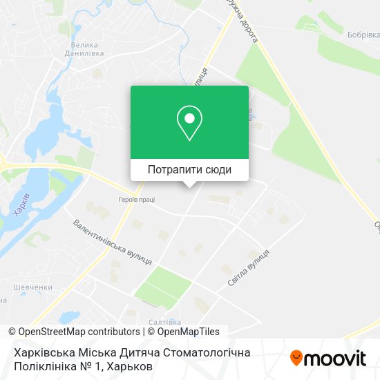Карта Харківська Міська Дитяча Стоматологічна Поліклініка № 1