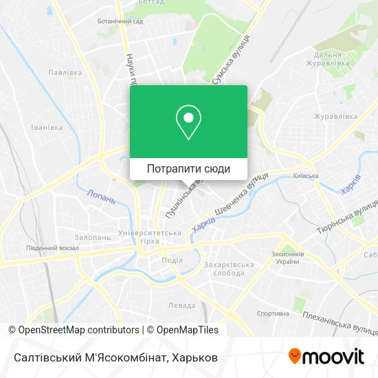 Карта Салтівський М'Ясокомбінат