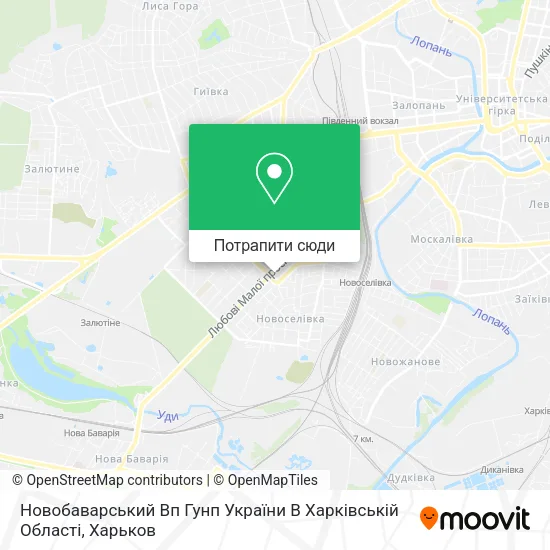 Карта Новобаварський Вп Гунп України В Харківській Області