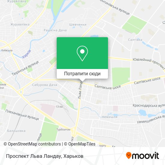 Карта Проспект Льва Ландау
