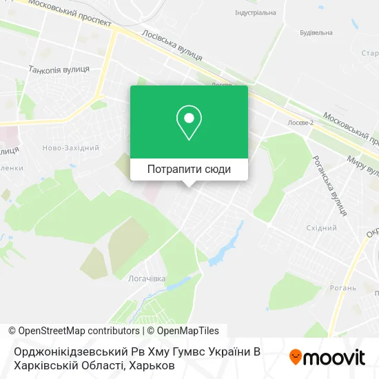 Карта Орджонікідзевський Рв Хму Гумвс України В Харківській Області