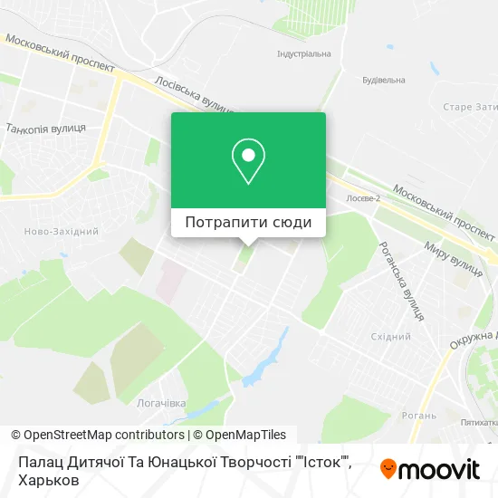 Карта Палац Дитячої Та Юнацької Творчості ""Істок""