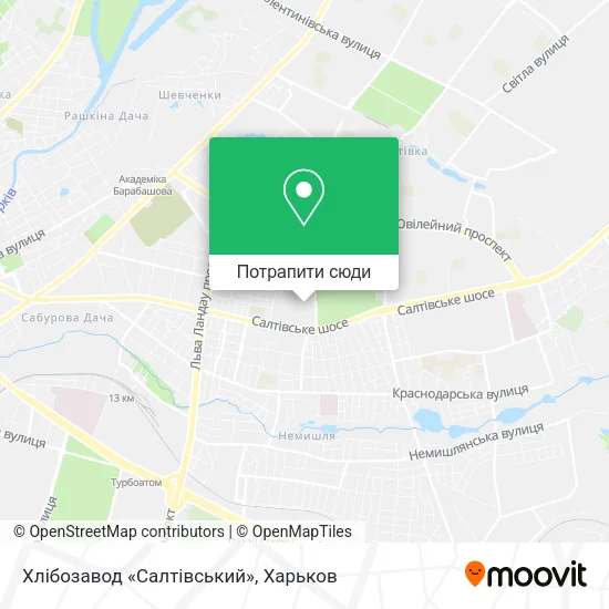 Карта Хлібозавод «Салтівський»