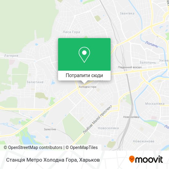 Карта Станція Метро Холодна Гора