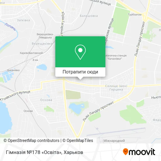 Карта Гімназія №178 «Освіта»