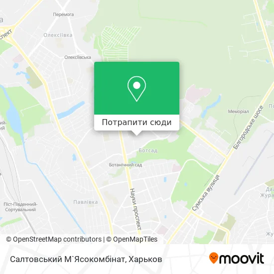 Карта Салтовський М`Ясокомбінат