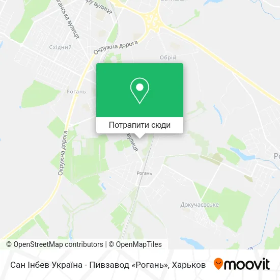 Карта Сан Інбев Україна - Пивзавод «Рогань»