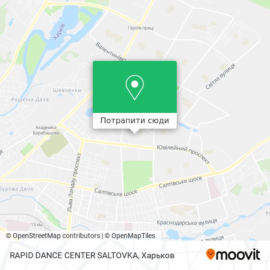 Карта RAPID DANCE CENTER SALTOVKA