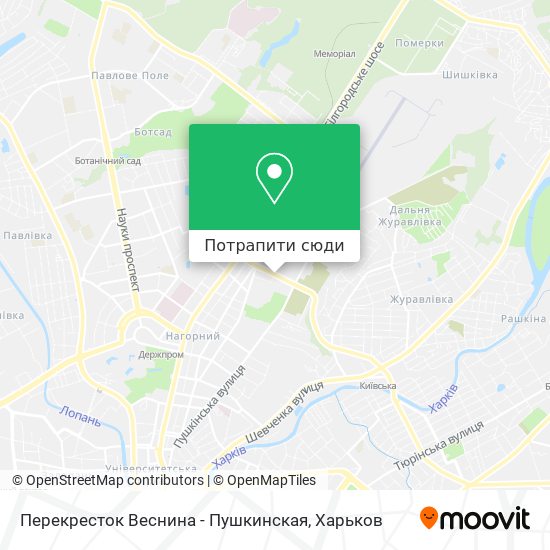 Карта Перекресток Веснина - Пушкинская