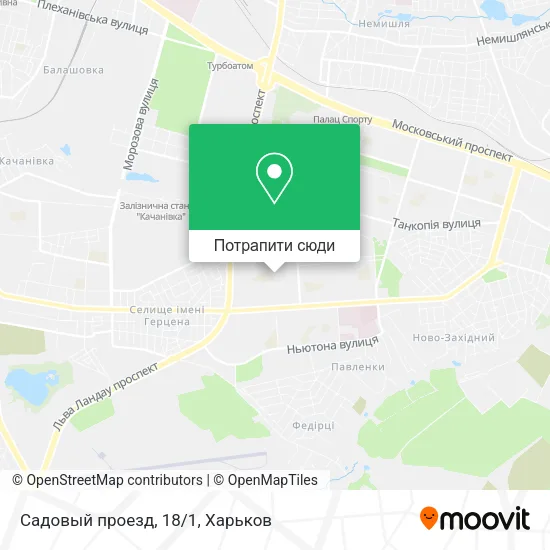 Карта Садовый проезд, 18/1