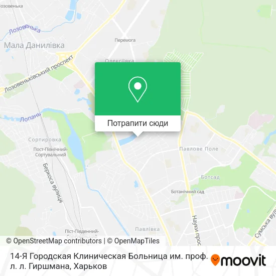 Карта 14-Я Городская Клиническая Больница им. проф. л. л. Гиршмана