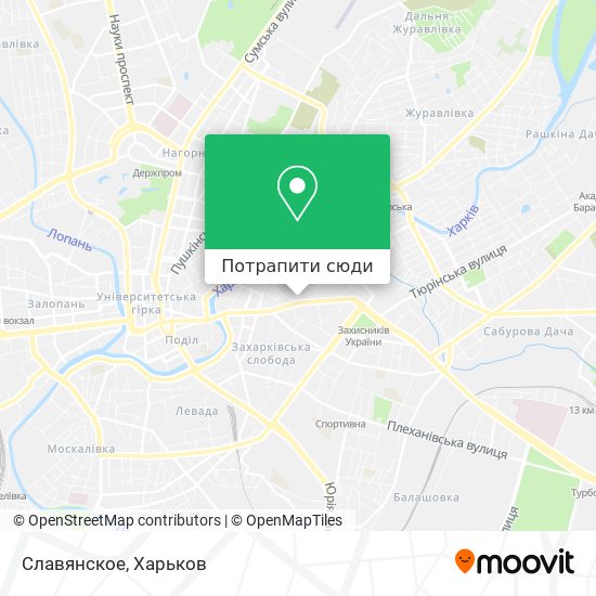Карта Славянское