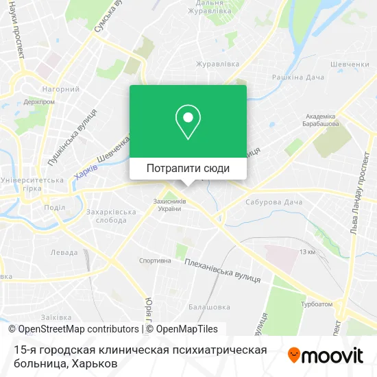 Карта 15-я городская клиническая психиатрическая больница