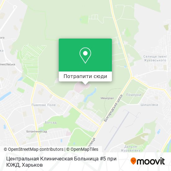 Карта Центральная Клиническая Больница #5 при ЮЖД