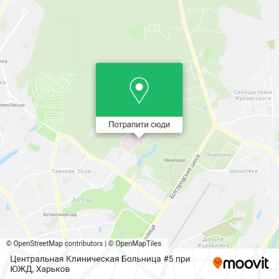 Карта Центральная Клиническая Больница #5 при ЮЖД