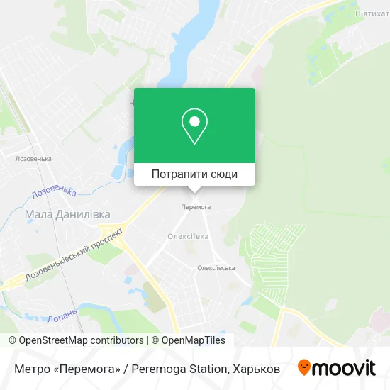 Карта Метро «Перемога» / Peremoga Station
