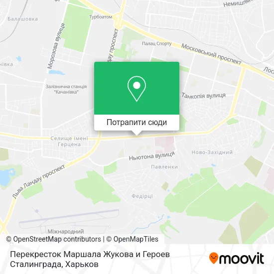 Карта Перекресток Маршала Жукова и Героев Сталинграда