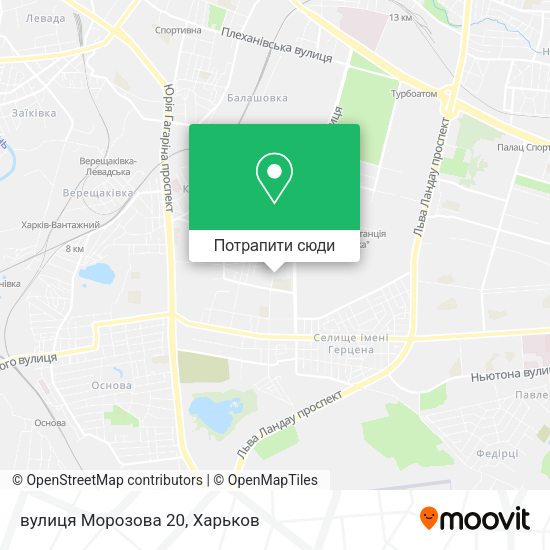 Карта вулиця Морозова 20