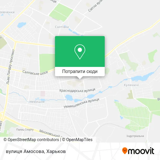 Карта вулиця Амосова