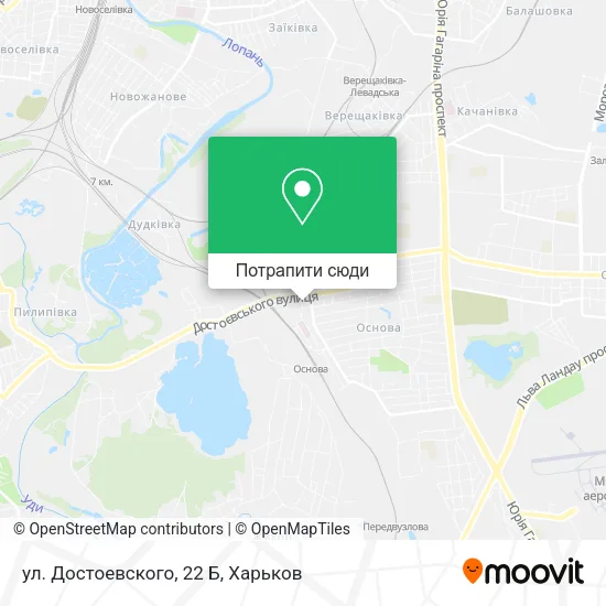 Карта ул. Достоевского, 22 Б