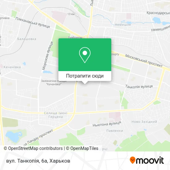 Карта вул. Танкопія, 6а