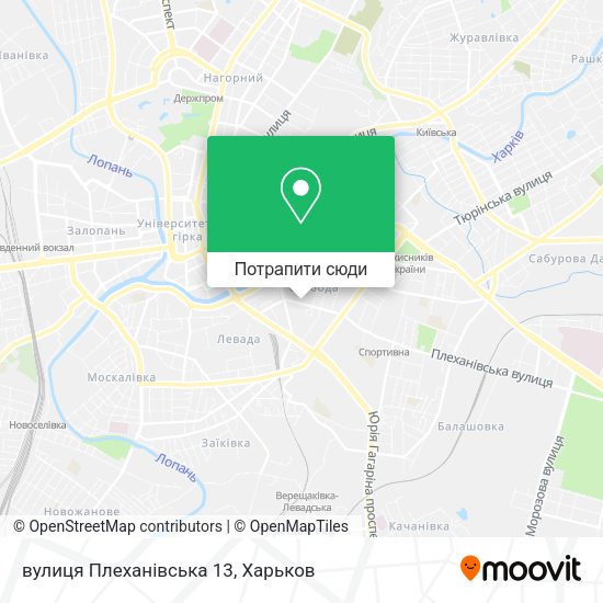 Карта вулиця Плеханівська 13