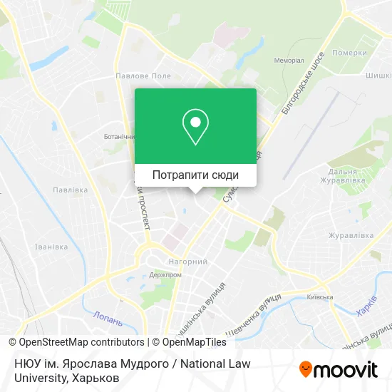 Карта НЮУ  ім. Ярослава Мудрого / National Law University