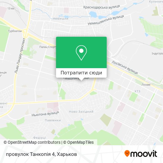Карта провулок Танкопія 4