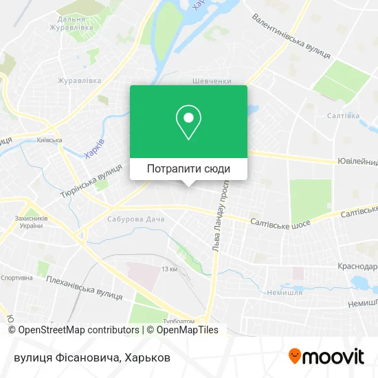 Карта вулиця Фісановича