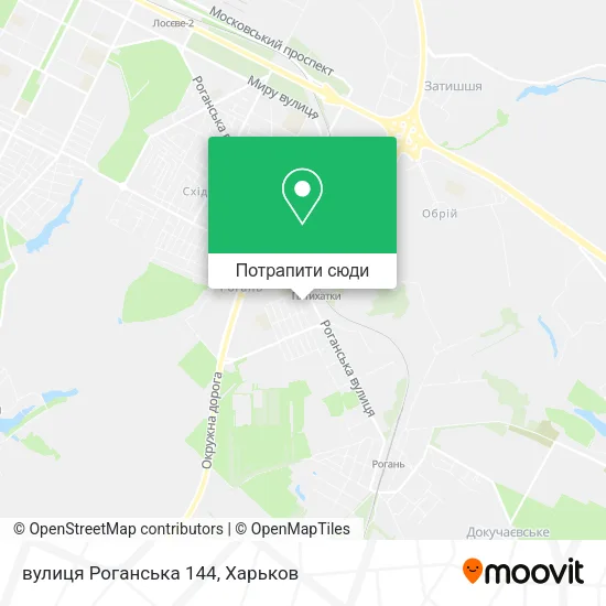 Карта вулиця Роганська 144