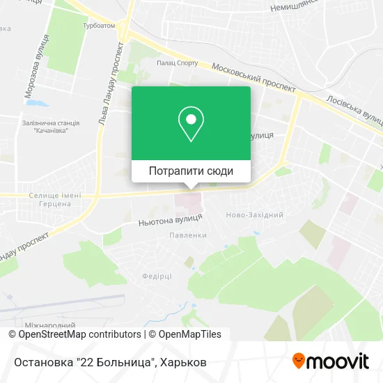 Карта Остановка "22 Больница"