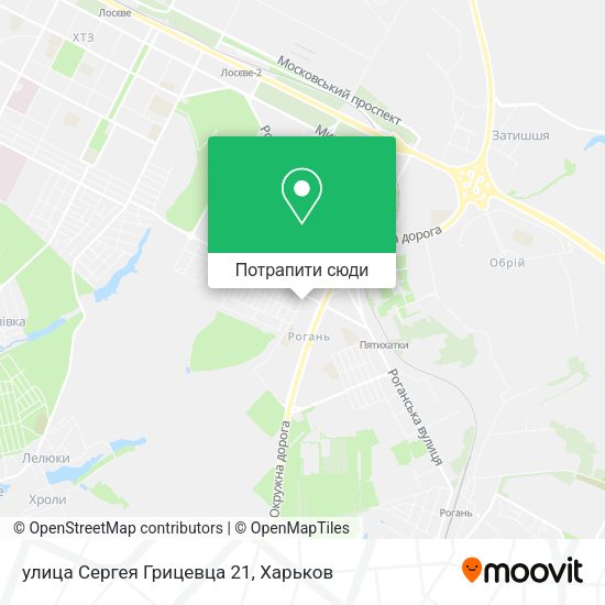 Карта улица Сергея Грицевца 21