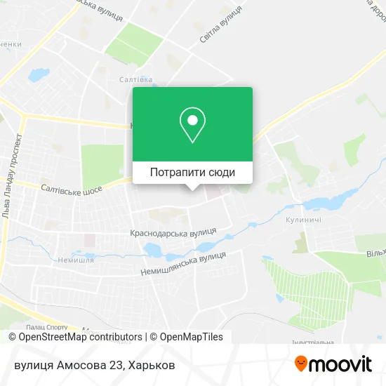 Карта вулиця Амосова 23
