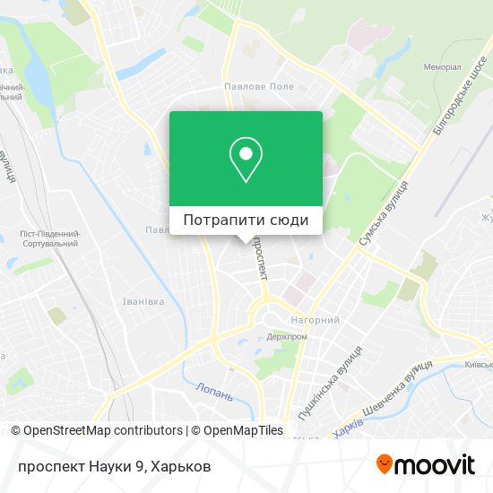 Карта проспект Науки 9
