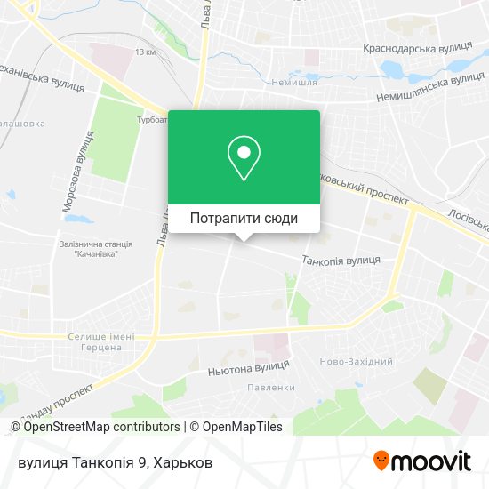 Карта вулиця Танкопія 9