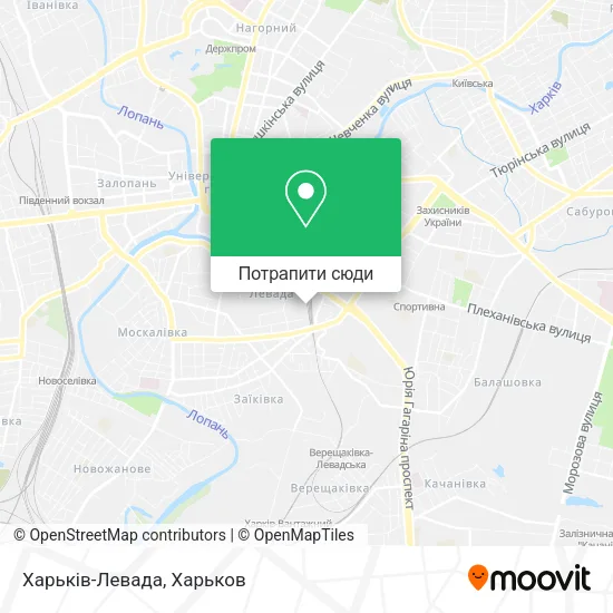 Карта Харьків-Левада
