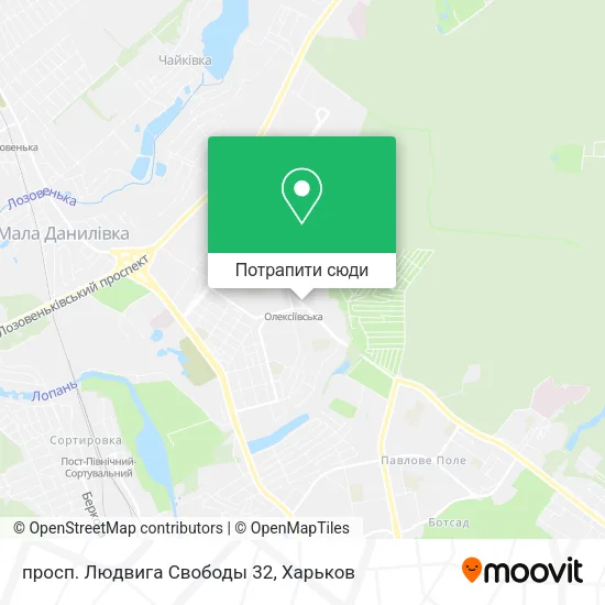 Карта просп. Людвига Свободы 32