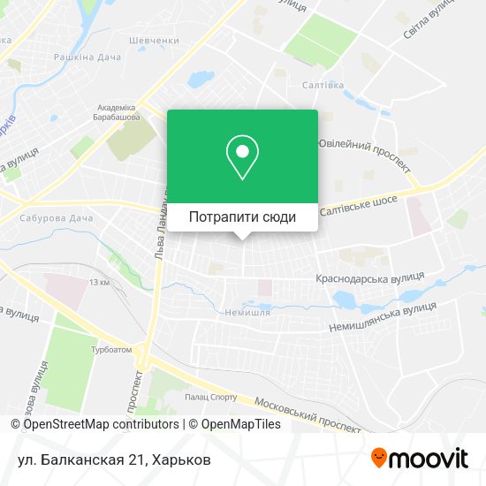 Карта ул. Балканская 21