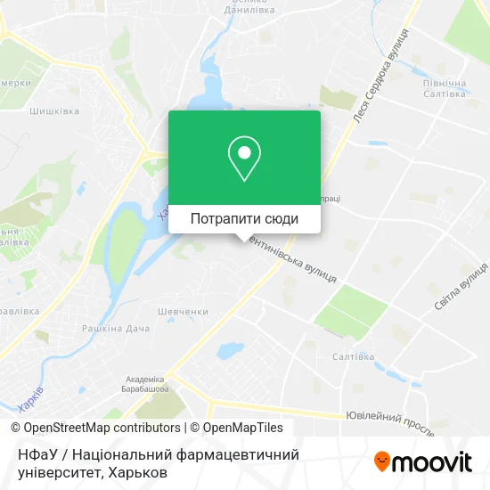 Карта НФаУ / Національний фармацевтичний університет
