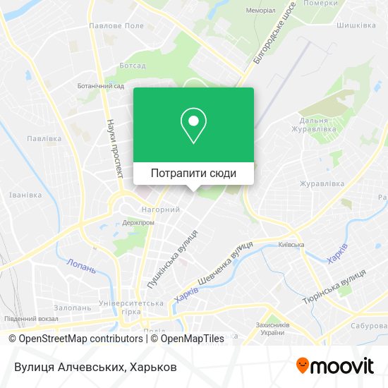 Карта Вулиця Алчевських