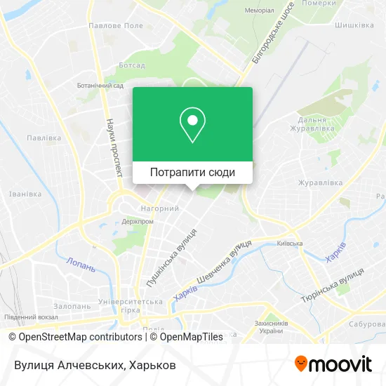 Карта Вулиця Алчевських