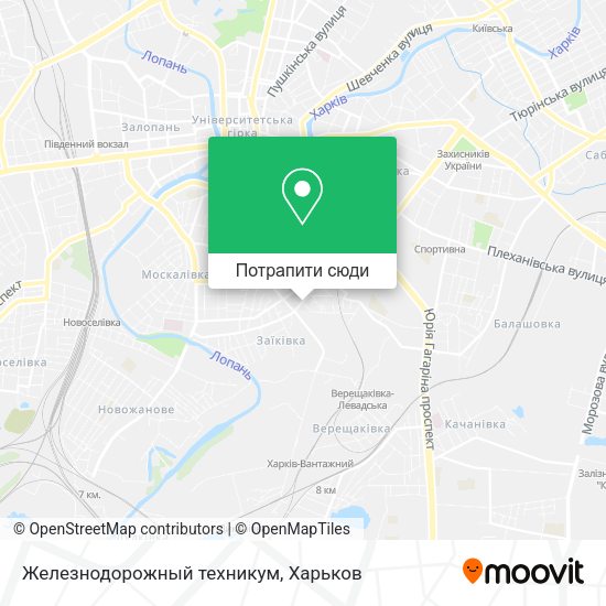 Карта Железнодорожный техникум