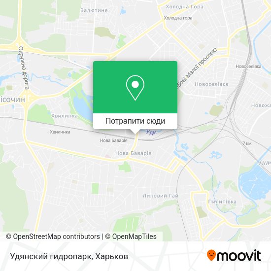 Карта Удянский гидропарк