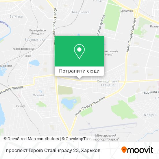 Карта проспект Героїв Сталінграду 23