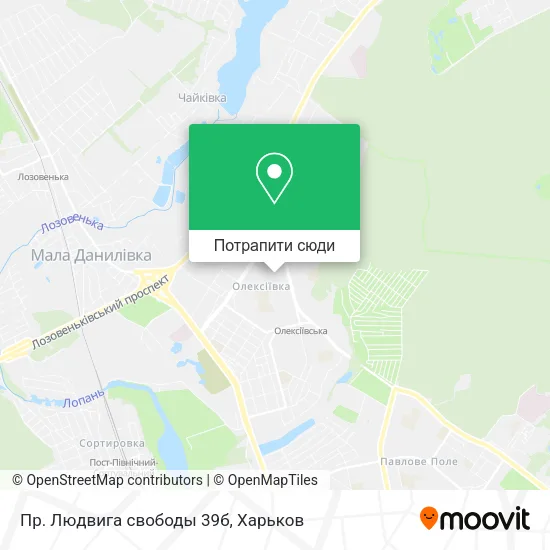 Карта Пр. Людвига свободы 39б