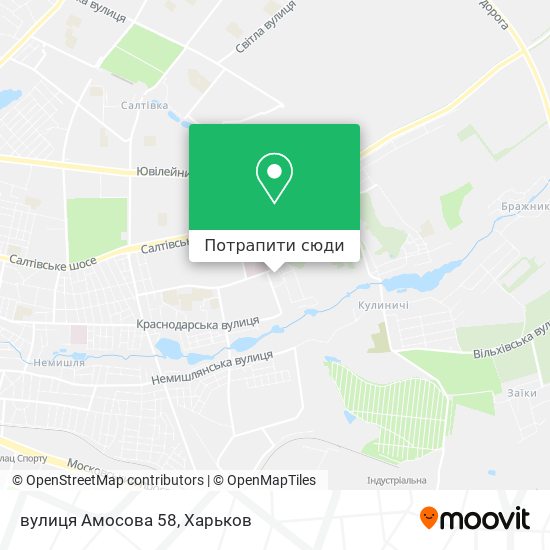 Карта вулиця Амосова 58