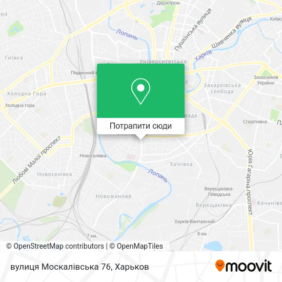 Карта вулиця Москалівська 76