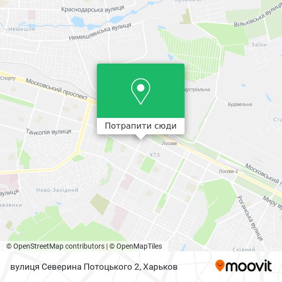 Карта вулиця Северина Потоцького 2