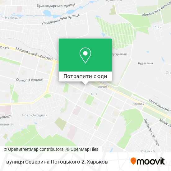 Карта вулиця Северина Потоцького 2